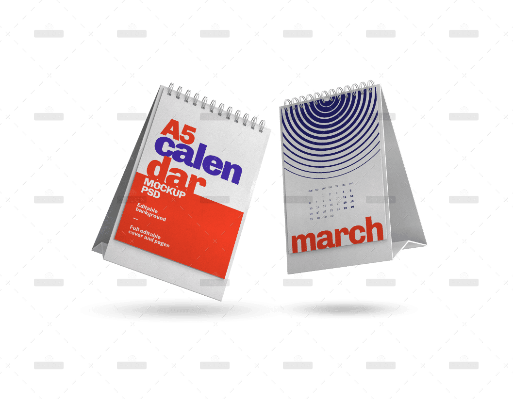 Mockup de calendario impreso